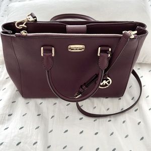 Michael Kors Burgundy Selma Leather
